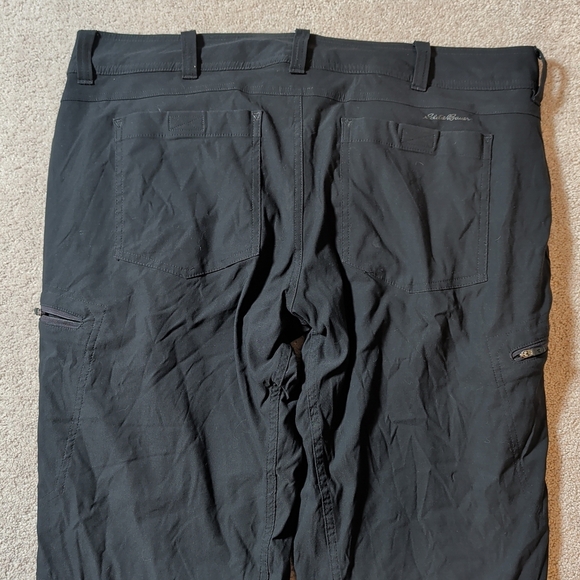Mens Eddie Bauer First Ascent Black Cargo Fleece Lined Pants W40 L31 Gorpcore - Picture 8 of 13